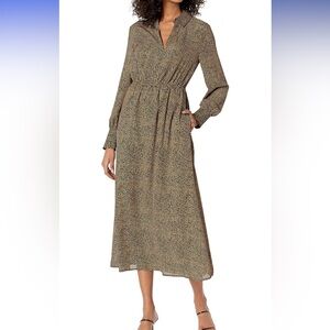 BB Dakota By Steve Madden Animal Print Long Sleeve Midi Fall Dress Size Small